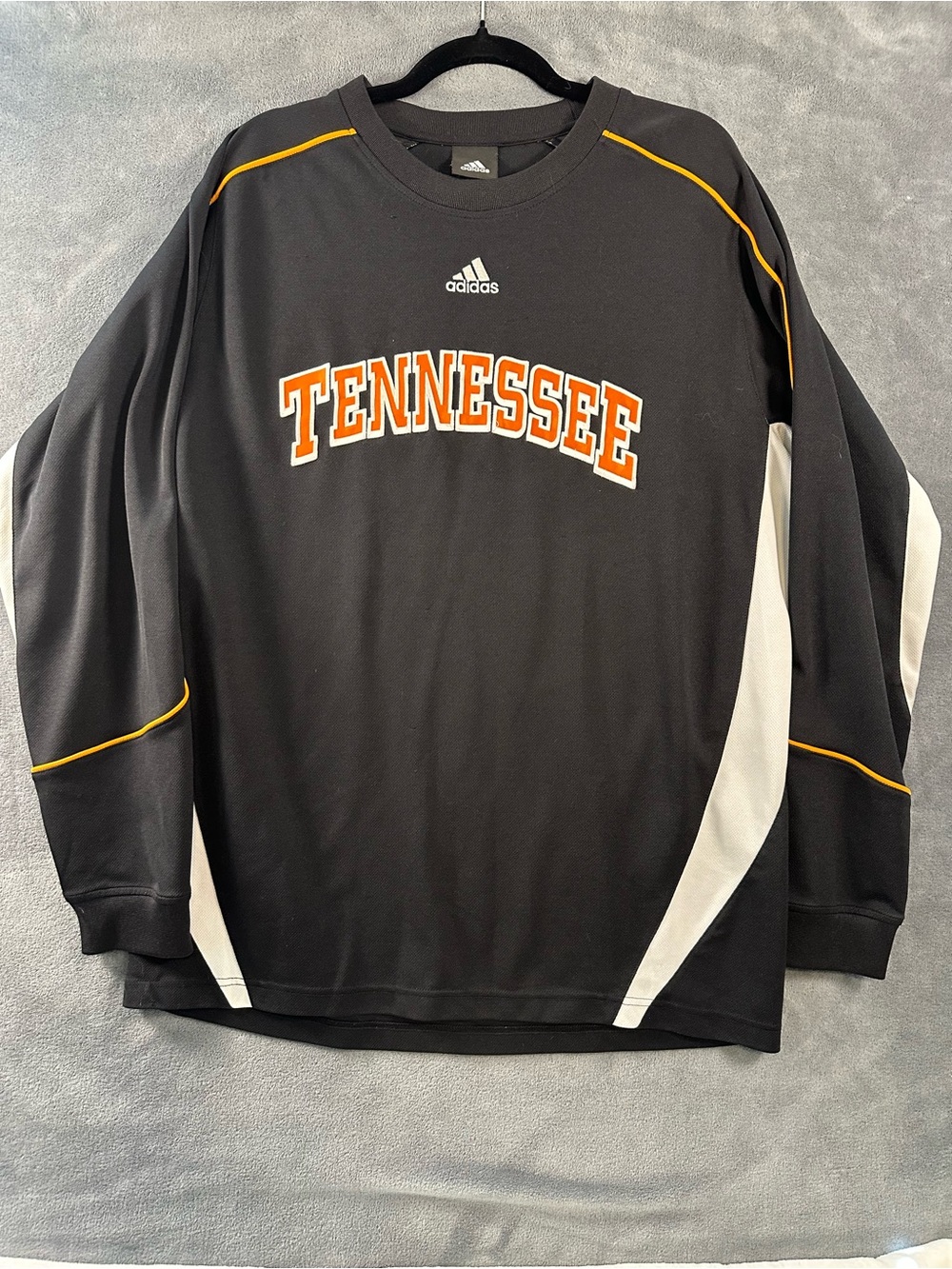adidas Black Crewneck with Orange & White Tennessee Logo